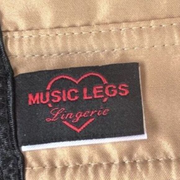 Womens Sz L Lace Corset Bow Ren Faire Valentines Lingerie Sexy Ruffle Boudoir - Picture 13 of 14